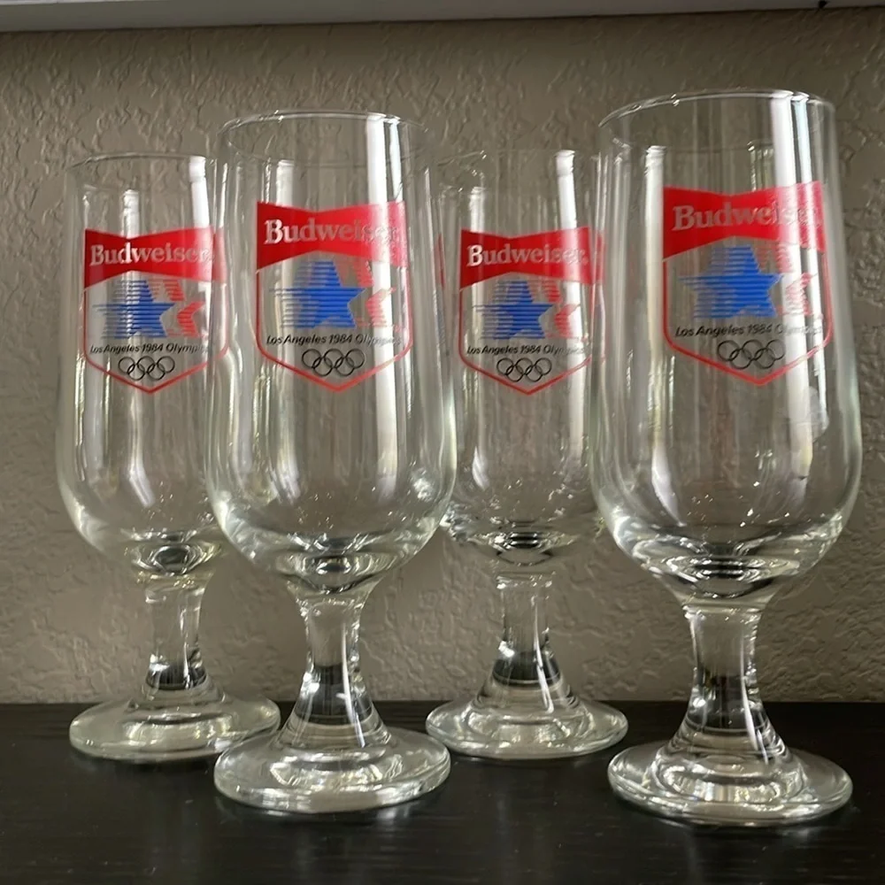 *Vintage* Budweiser Olympics 1984 glass set, Classic Dining Glasses